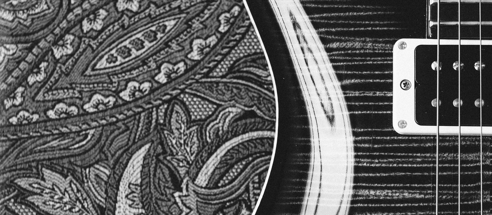 Detail of an acoustic guitar body